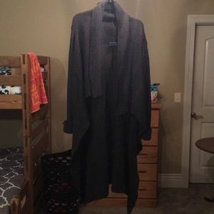 Long dark gray cardigan